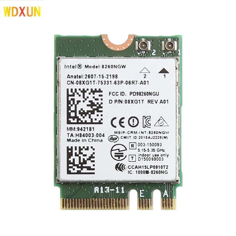 INTEL 8260 band 2.4 + 5ghz 867m Bluetooth 4.2 ngff m.2 wifi wireless network card module for Intel ac 8260 8260ngw 