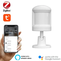 Zigbee PIR Motion Detector Tuya Smart Home Mini Infared Human Body Sensor Wireless Battery Powered Alarm Sensor Support Alexa
