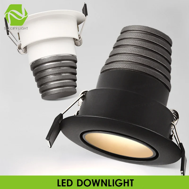 

220V Bright Embedded COB LED Downlight Ceiling Spotlight 1W 3W 5W Indoor Mini wine cabinet wardrobe cabinet Adjustable Lighting