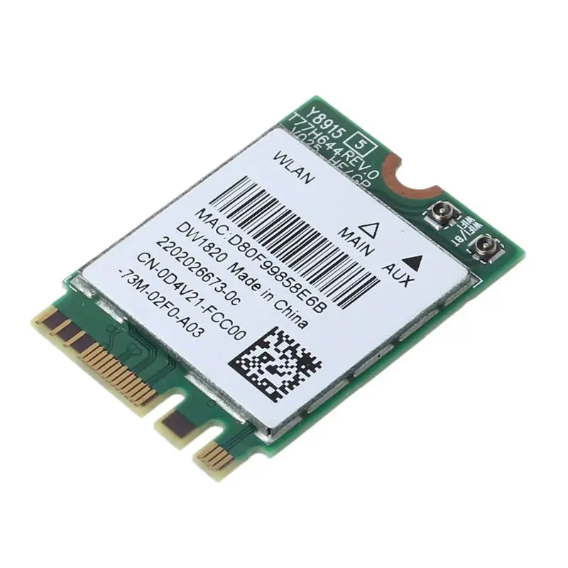 wireless card 2022 New For Dell Wireless 1820 DW1820 WLAN WiFi 802.11AC + BT 4.1 M.2 WIFI Card D4V21 wifi card for desktop