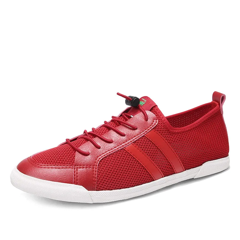 CARTELO мужские туфли повседневная холщовая спортивная обувь для мужчин; дышащие, сетчатые модная трендовая обувь - Цвет: Красный