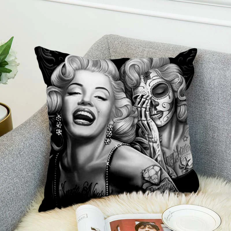 Marilyn Подушка с изображением Монро Чехол из полиэстера декоративная подушка чехол