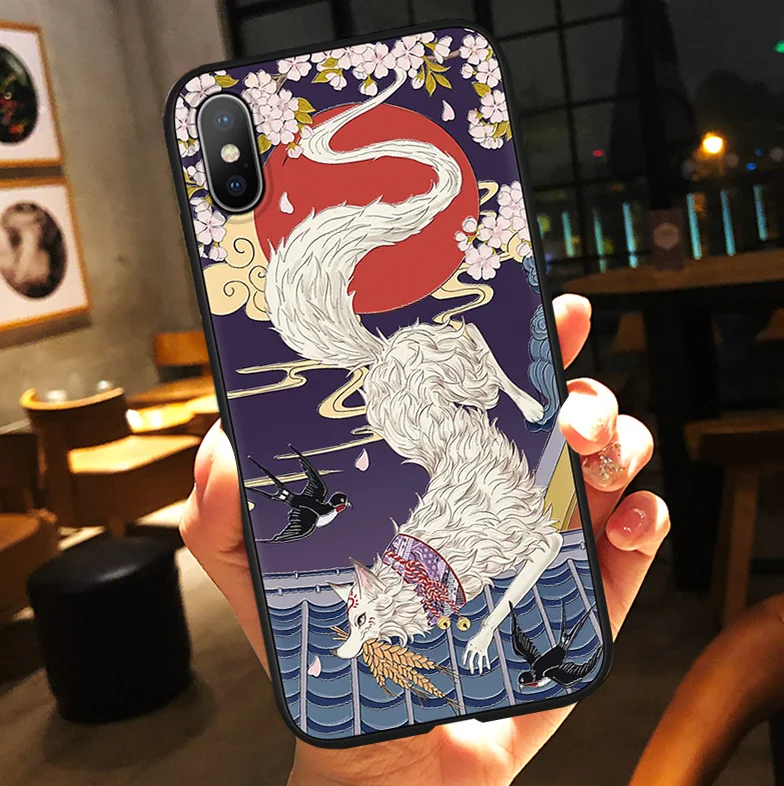 3D тиснение чехол для телефона iPhone X 7 Plus 8 6 6S Ретро Китайский стиль Мягкий