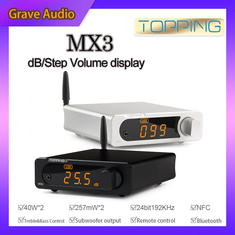 Цифровой усилитель для наушников Topping MX3 DAC amp со встроенным Bluetooth-приемником |