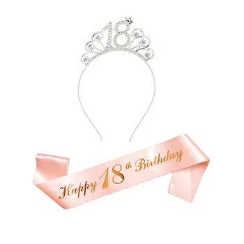 

Happy Birthday Costume Set Includes Crystal Tiara Birthday Crown and Fabulous Sash PAK55