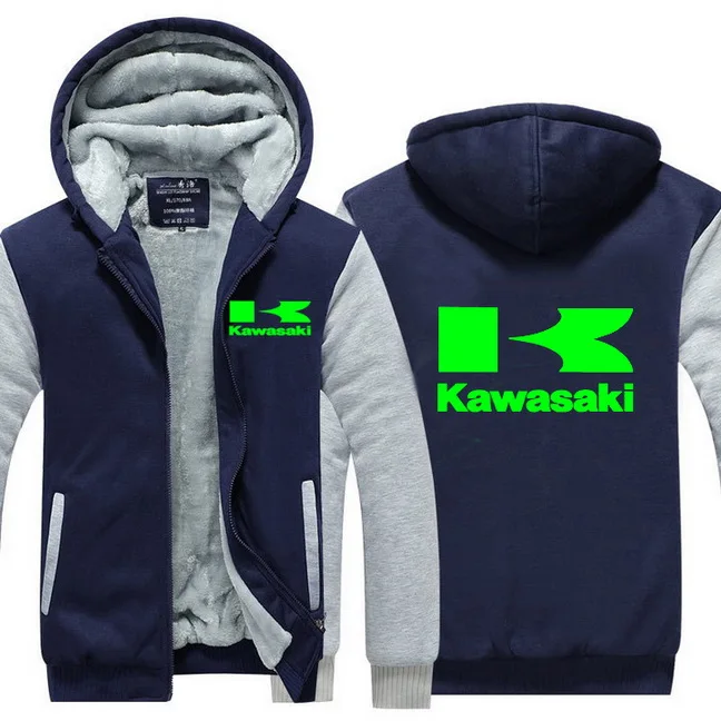 Мужские толстовки зимние утепленные мужские свитера Kawasaki для мужчин зимние толстовки пальто на молнии 02 - Цвет: 8