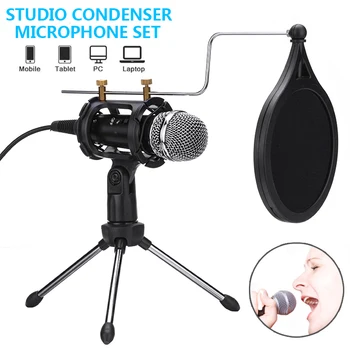 

Universal Studio Condenser Microphone Set Recording Broadcasting Mic Stand Holder Suitable for PC Microphone Stand Holders