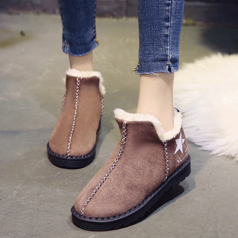 

Brand Hot Sale Women Snow Boots Suede Leather Ankle Boots Warm Winter Boots Woman Shoes ankle boots for women