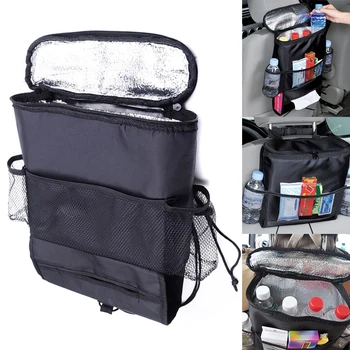 

Dropshipping Car Seat Back Multi Pockets Storage Bag Cool Hot Thermal Insulation Bags Adjustable Elastic Straps Auto Accessories