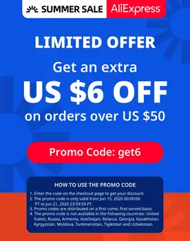 

Big amount promo code, Event time: June 15, 2020-June 21, 2020, A limited number, while stocks last