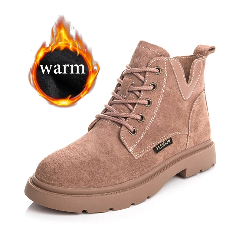 

Winter Ankle Boots Women Genuine Leather Ladies Fashion Motorcycle Boots 2019 New Martin Boots For Women Short Boots Booties