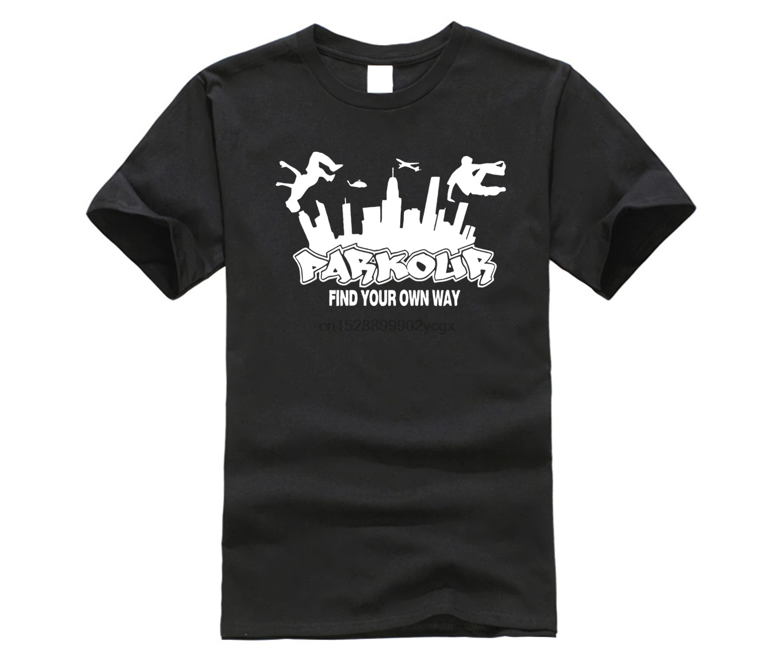 City Silhouette Parkour T Shirt Boys Free Running Jumping Urban Style Tshirt Find Your Own Way Letter Print Mens T-shirt Tees | Мужская