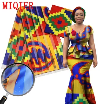 

MIQIER High Quality African nigerian tulle Lace Fabric silk fabric cotton fabric Organza fabric for sewing Wedding Party Dress