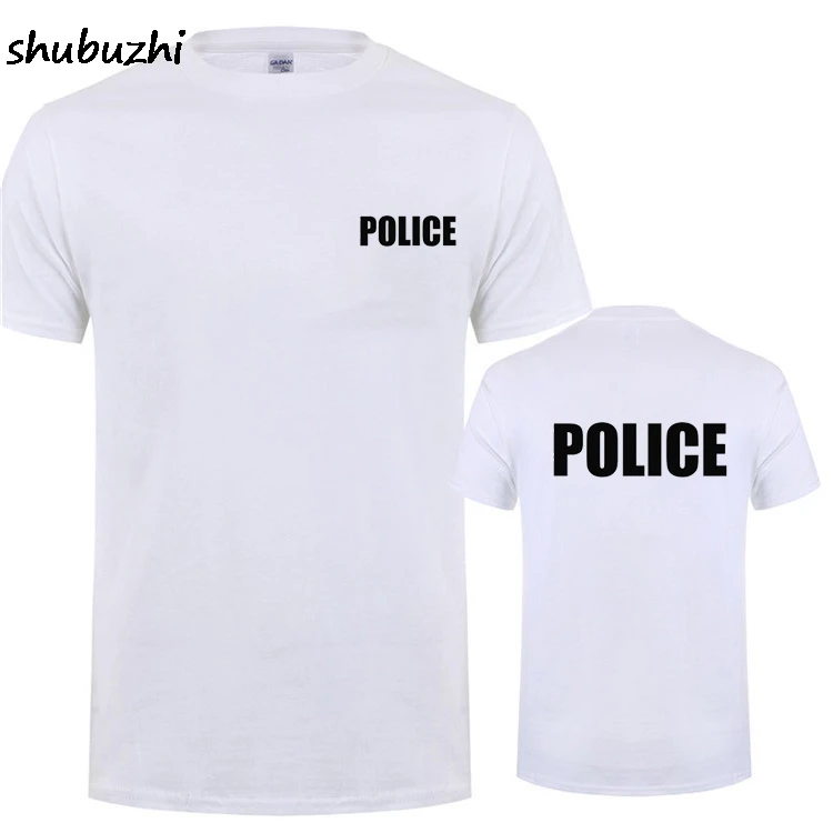 Полицейская спецназа, печать, футболка для мужчин и женщин, CSI, необычное платье, новинка, копы, рабочая одежда, хлопок, короткий рукав, футболка с круглым вырезом - Цвет: POLICE
