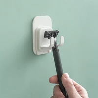 4Pcs Set Plastic Adhesive Wall Hooks Shaver Razor Holder Stand Utility Shower Storage Rack Power Plug