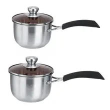 Маленький суповый горшок из нержавеющей стали, утолщенная кастрюля, теплоизоляционная ручка, суп, лапша, горшок, стеклянная крышка, горшок, бытовой кухонный инструмент