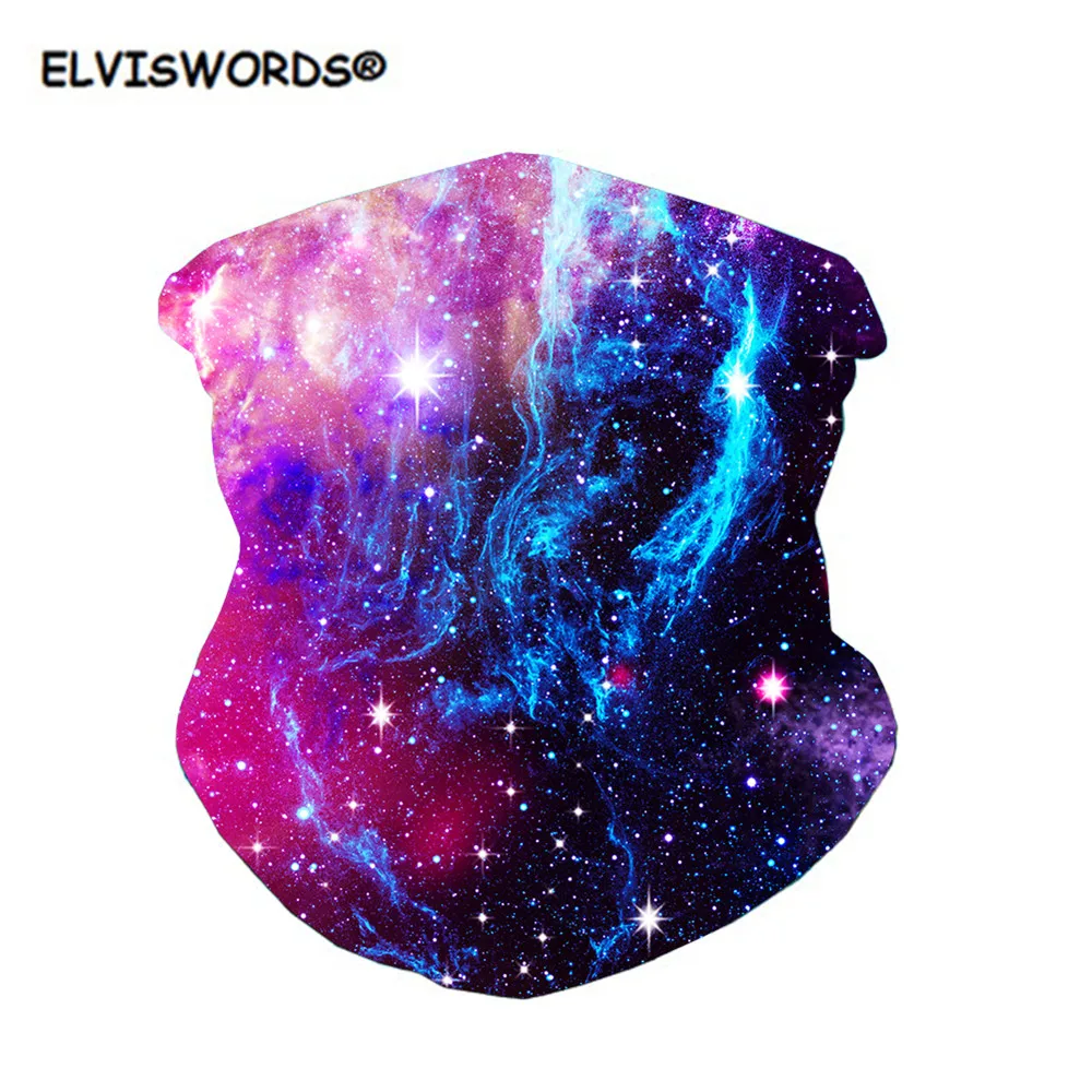 

ELVISWORDS Galaxy Pattern Scarf for Women Unisex Polyester Quick-Drying Bandana Men's Scarves Foulard Femme Headwear Neck Cover