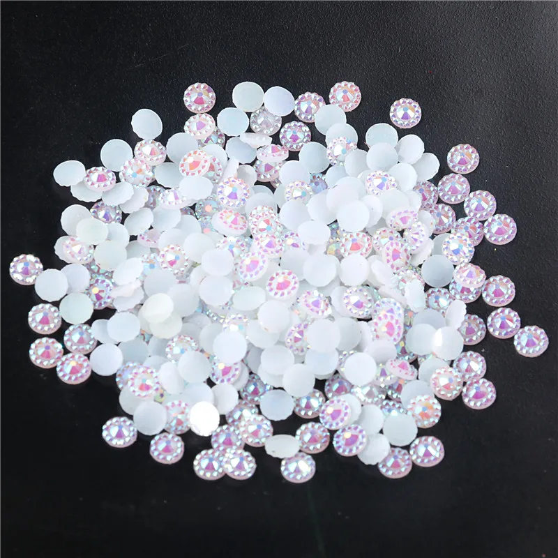 해바라기 네일 라인석, 4mm/5mm/6mm, 콘 꽃면 처리 젤리, AB 레진 크리스탈 플랫백 천 장식, 핫픽스 라인석