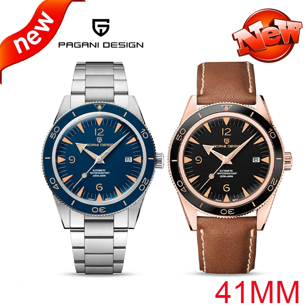 2021 PAGANI DESIGN New 41mm Men's Automatic Mechanical Watch 200m Waterproof Sapphire Glass Watch Relogio Masculino