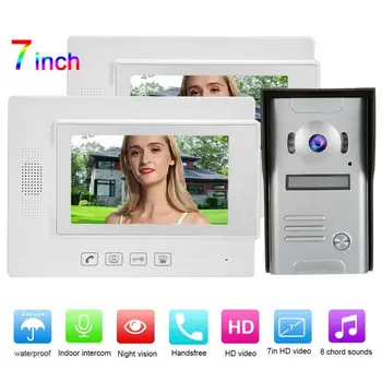 

Zhudele 7inch Wired LCD Monitor Intercom Camera Video Door Phone Doorbell 110-240V