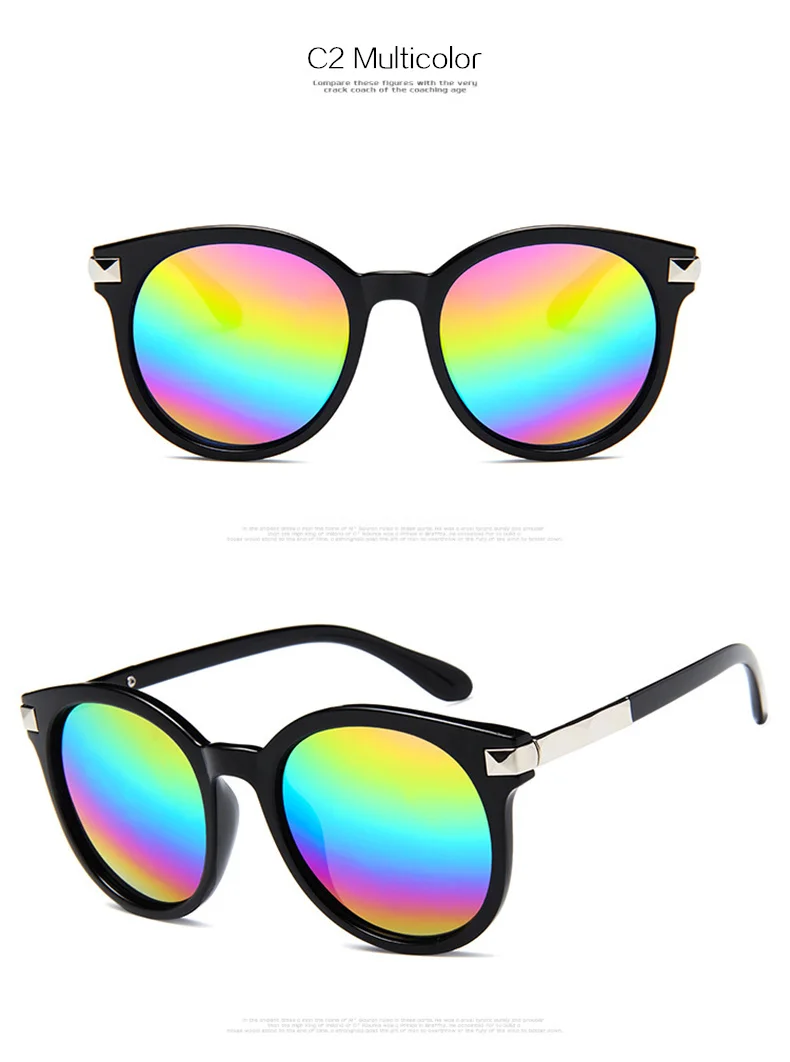 YOOSKE Круглые Солнцезащитные очки женские Ретро брендовые дизайнерские зеркальные солнцезащитные очки ретро светоотражающие женские очки для вождения UV400