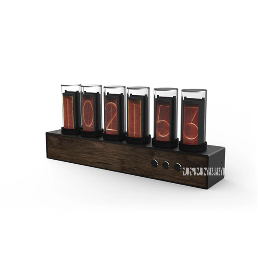 

Electric DIY Stunning Quasi Glow Tube Clock Amazing Desktop Creative Decoration Black Walnut Beautiful Color RGB Digital Clock