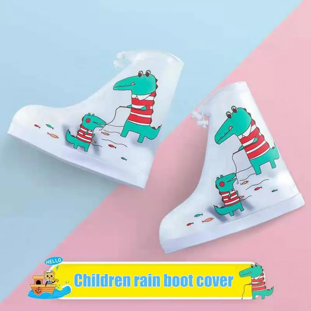 Fashion Children Rain Overshoes Wear-resistance Animal Print Shoe Covers Non-slip Portable Kid Waterproof Overshoes for Outdoor