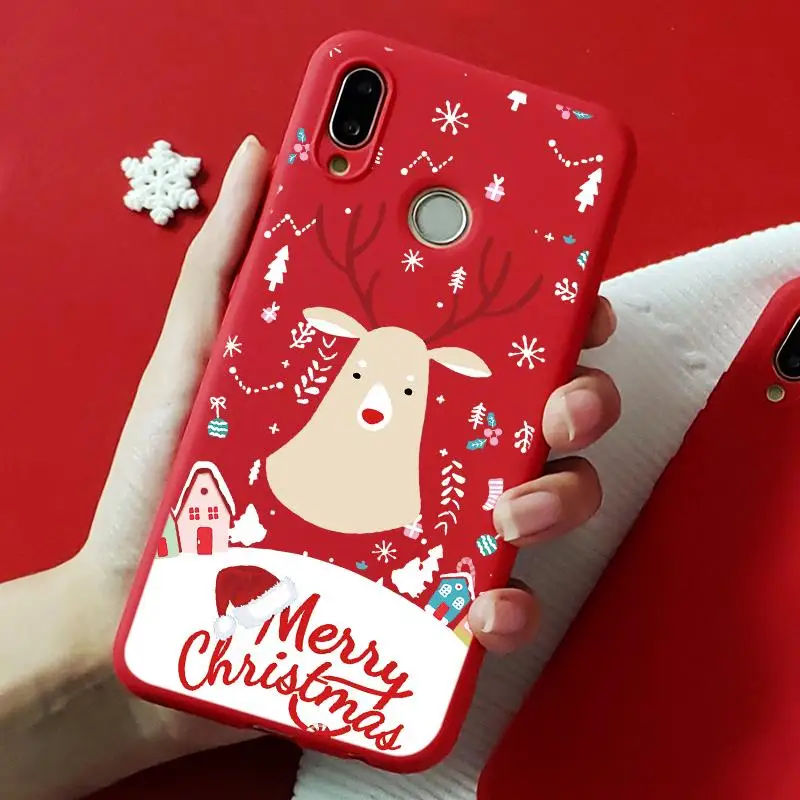 Веселый Рождественский чехол для huawei P8 P9 P10 Lite mini Y6 Pro Y9 Prime P30 P20 Lite Pro P Smart мягкий чехол с Санта-оленем