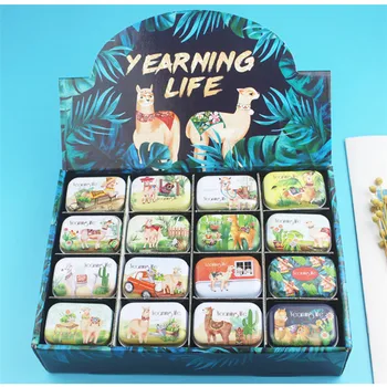

16pcs Mini Tinplate Box Yearning Life Holiday Travel Print Jewelry Box Home Decor Storage Organizer Candy Gfit Box Party Favor