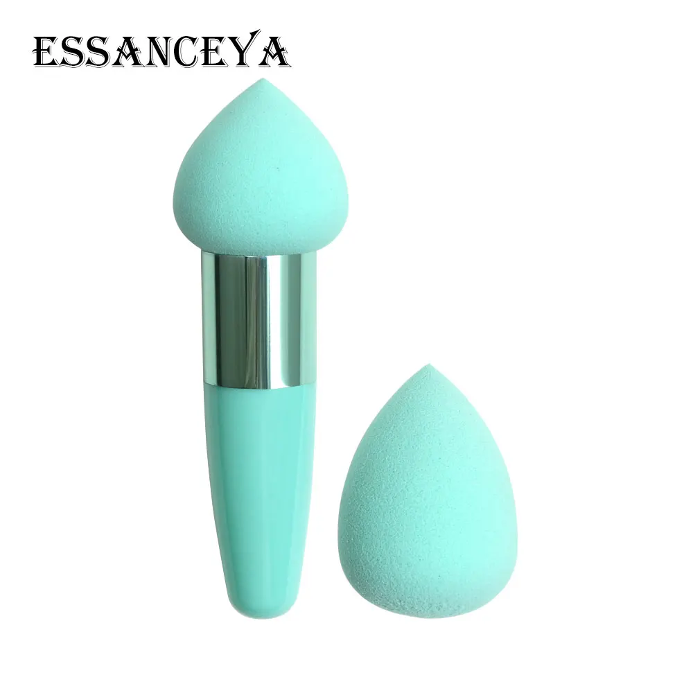 2pcs-green ESSANCEYA 2 шт. кисть со спонжем для макияжа Косметическая пуховка Мягкий Гладкий укрыватель Пудра основа Губка Макияж Красота Инструменты Аксессуары - Цвет: 2pcs-green
