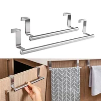 1pc Stainless Steel Towel Rack Bathroom Towel Holder Stand Kitchen Cabinet Door Hanging Organizer Shelf Wall Mounted Towel Bar 1