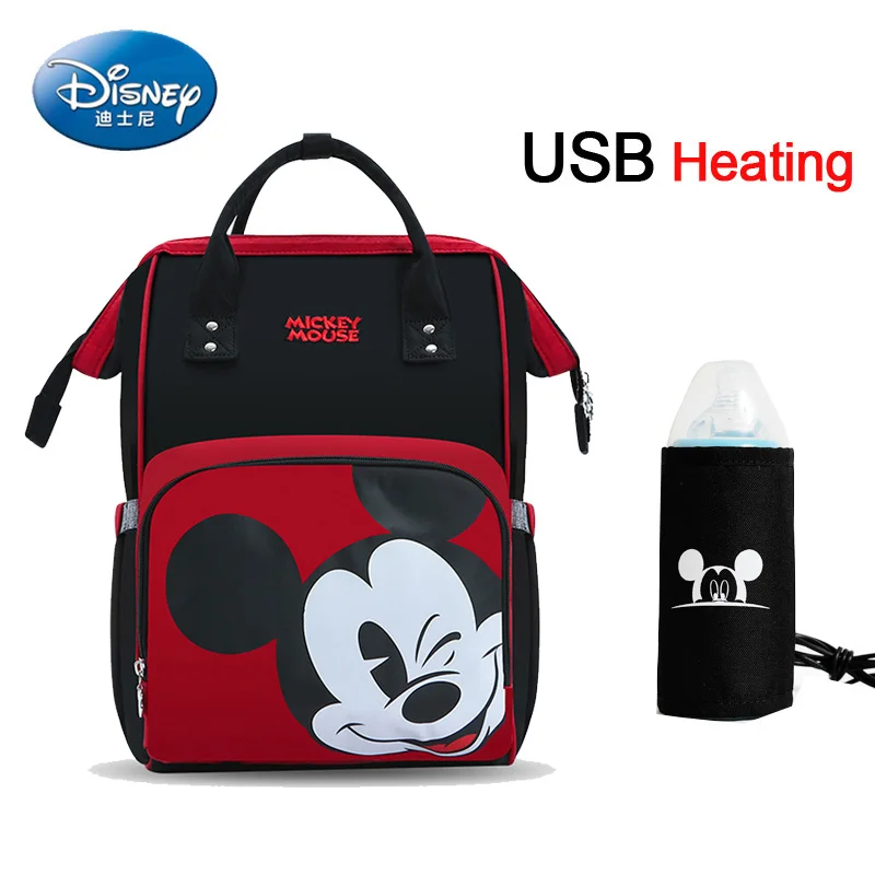Disney мать мешок Многофункциональный подгузник ребенка USB бутылка изоляции мешок для беременных большой емкости пеленки рюкзак для мам сумка