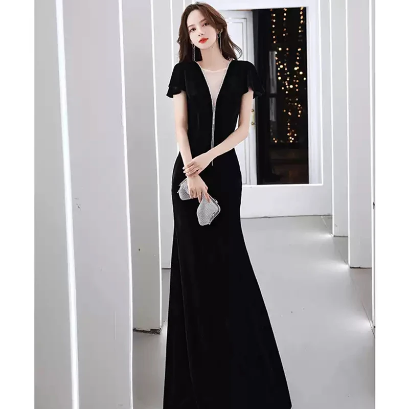 elegante-vestido-de-noite-com-decote-em-v-mangas-curtas-plissado-ate-o-chao-sereia-novo-veludo-preto-plus-size-feminino-vestido-de-festa-formal-c829