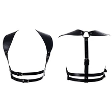 Из искусственной кожи жгут нижнее бельё для девочек средства ухода за кожей клетка бюстгальтер сексуальный для Для женщин Регулировка размера плюс Бондаж Клетка бретели для нижнего белья бюстгальтер подвязки тела Ремни нижнее белье