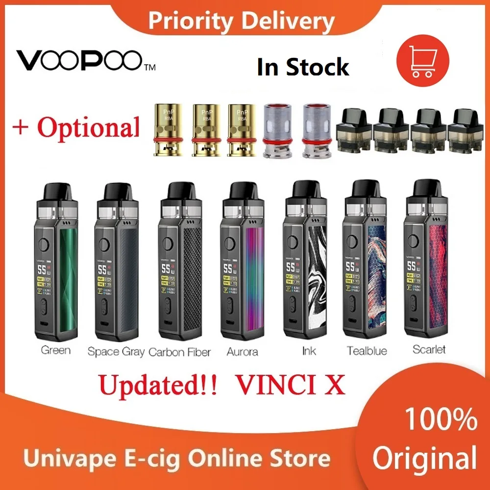 Комплект VOOPOO VINCI X 70W Pod, система с двумя катушками, 0,96 дюймовый экран, питание от одной батареи 18650, Vape Kit, vsVinci Mod kit