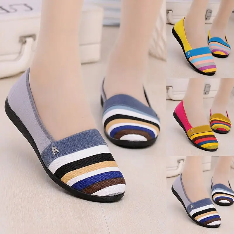 

Dan mian Celebrity Style Old Beijing Flat Cloth Shoes Women's Slip-on Loafers Low Top Flat Heel Shoes Soft Bottom Mom Shoes Work