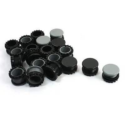 

22mm Dia Mounting Hole Pilot Lamp Push Button Switch Plug Gray+Black 20 Pcs
