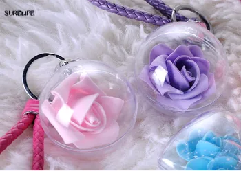 

40pcs 4/5/6/9cm Christmas Tress Hanging Decorations Ball Transparent Open Plastic Clear Ornament Kids Favors Party Supplies