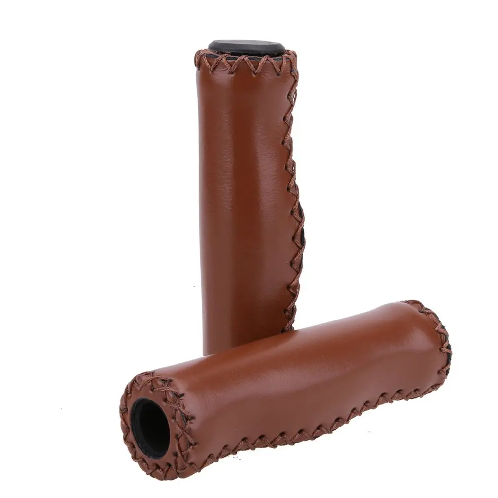 

Bicycle Accessories Dead Coaster Leather Hand Grip Handmade Sewing Vintage Wind Bike Handle Set Professional