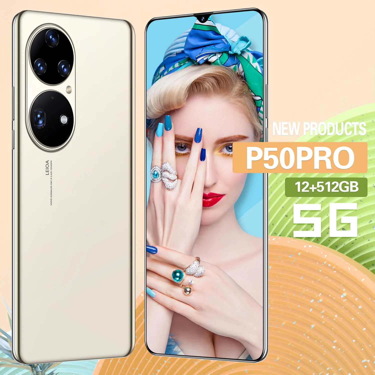 Смартфон P50 Pro 12 Гб + 512 ГБ 16 Мп 32 МП 10 ядер 6800 мАч | Мобильные телефоны и аксессуары