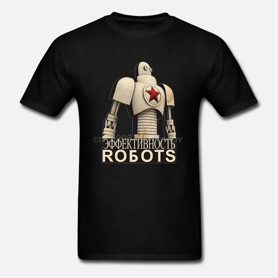 Cccp Sowjet Propaganda T-Shirt Russland Russisch Hammer Sichel Roboter Cartoon t shirt men Unisex New Fashion tshirt Loose |