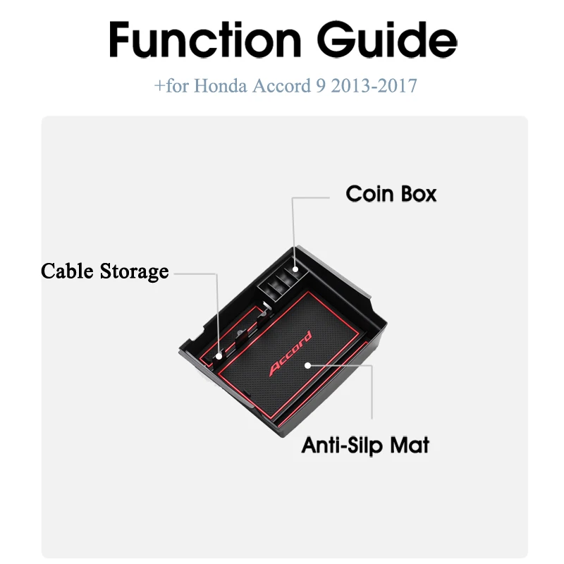 Автомобильный Органайзер, аксессуары для Honda Accord 9 9,5 2013~ IX, подлокотник, коробка для хранения, для хранения, для уборки,,,,, коробка для монет