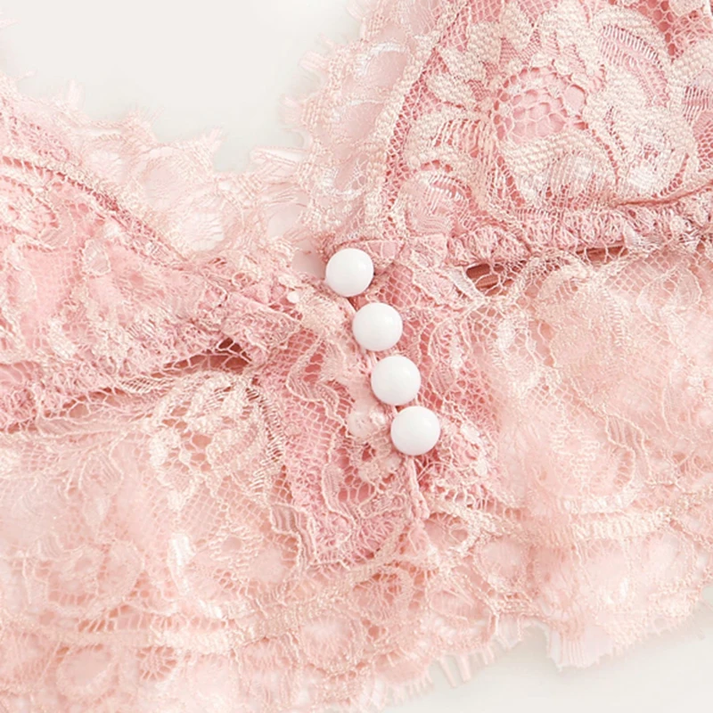 Koop Kant Dunne Beha Set Geschulpte Floral Lace Lingerie Set Vrouwen Pyjama Set Bourgondië Bralettes En Slips Nachtkleding Sexy Nachtjapon