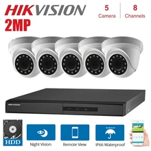 1080P 8 каналов Hikvision комплекты видеонаблюдения с 2MP 4 в 1 HD камера для помещений ночного видения CCTV системы безопасности комплекты