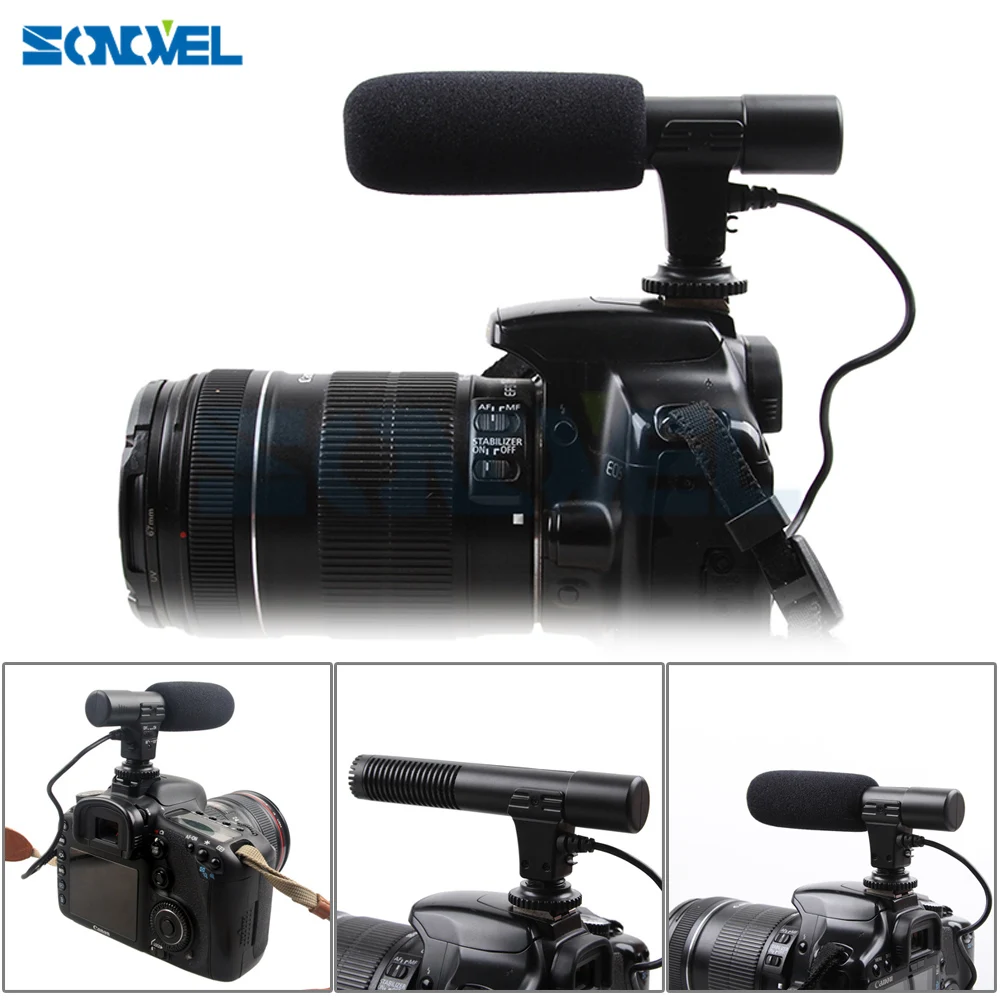 Mic-01 профессиональный конденсаторный Камера микрофон для цифровой однообъективной зеркальной камеры Canon EOS M2 M3 M5 M6 800D 760D 750D 77D 80D 5Ds R 7D 6D 5D Mark IV