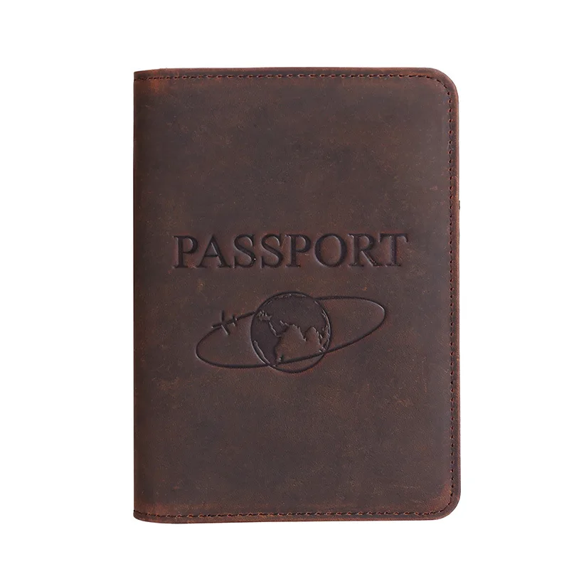 

Ougger RFID Retro Business Passport Case Women Men Genuine Leather Travel Passport Holder Multifunctional ID Bank Card Cover