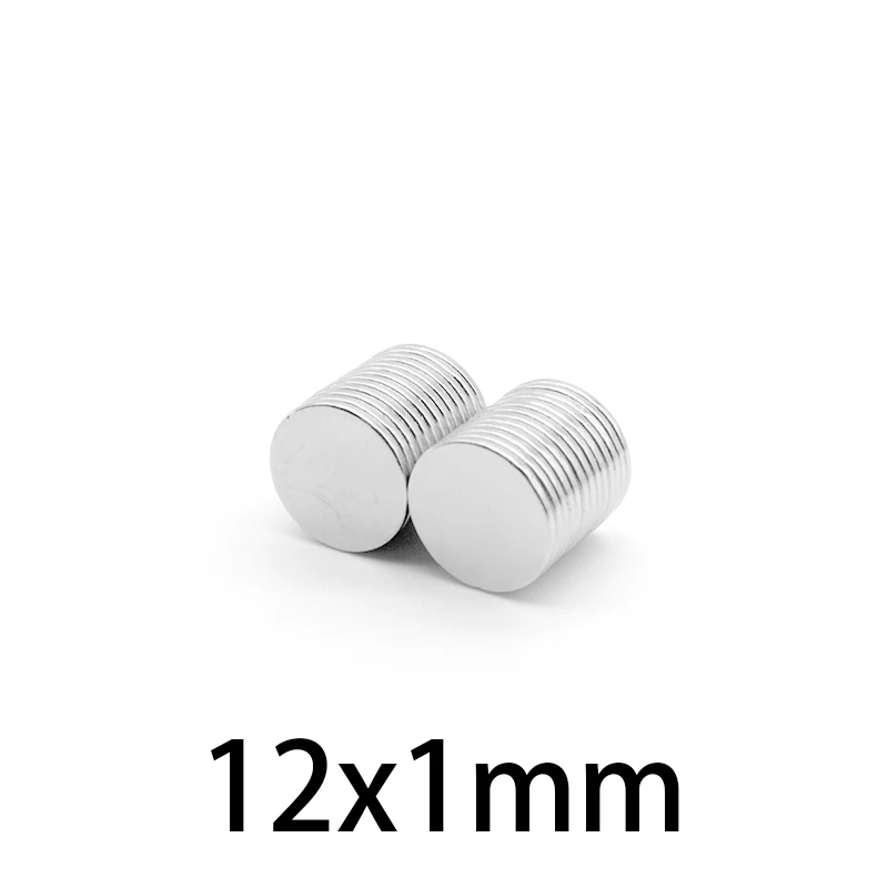 20 ~ 500 Pz 12X1Mm Magneti Potenti Circolari Sottili 12Mm X 1Mm Magnete A Disco Al Neodimio 12*1Mm Magneti Permanenti Ndfeb 12*1 Magnete Piccolo