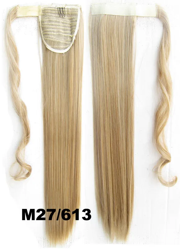 Similler накладные волосы на клипсах с конским хвостом, длинные прямые волосы с конским хвостом, 22 дюйма, синтетические накладные волосы - Цвет: M27613