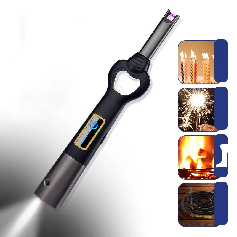 

Charging Plasma Arc Igniter 3 In 1 Multi-Function Outdoor Lghting Beer Bottle Opener Windproof Lighter Kitchen BBQ Lighter