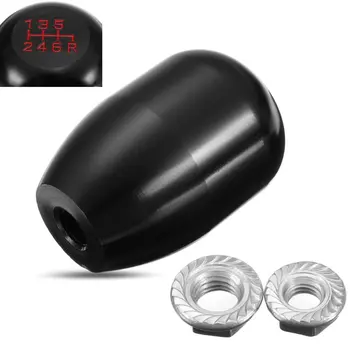 

6-Speed Bright Black Aluminum Gear Shift Shifter Knob Universal M8/M10 for HONDA Type-R Style Red lettering Shift Knob